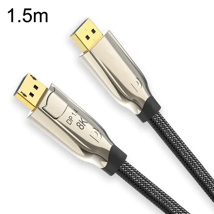 1.5m 1.4 Version DP Cable Gold-Plated Interface 8K High-Definition Display Computer Cable OD6.0MM 30AWG With Nylon Mesh(Gold)