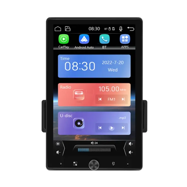 10.4 Inch MP5 Single Butt Vertical Screen Manual Rotation Android Navigation With Wireless Carplay Backup Camera(Standard)