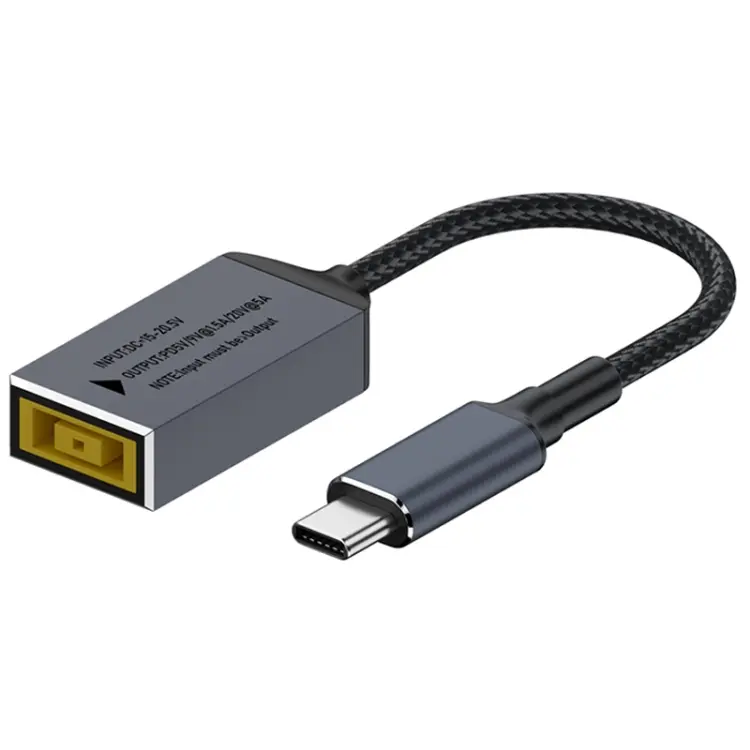 100W Big Square USB Female to USB-C / Type-C Male Computer Charging Adapter For Lenovo Thinkpad/ThinkBook/Xiaoxin