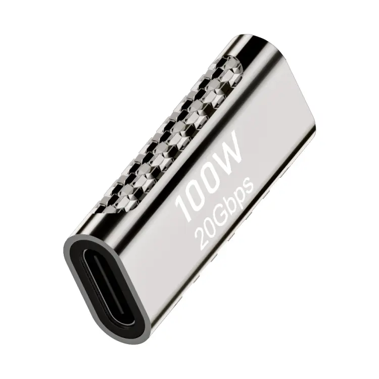 100W Type-C Female to Type-C Female 20Gbps Zinc Alloy Adapter, Style
