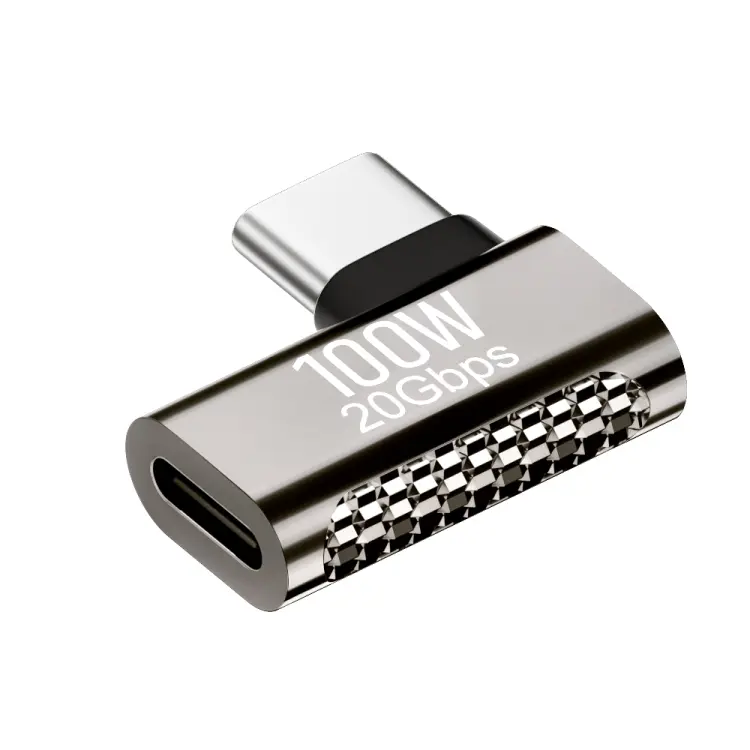 100W Type-C Male to Type-C Female 20Gbps Zinc Alloy Adapter, Style
