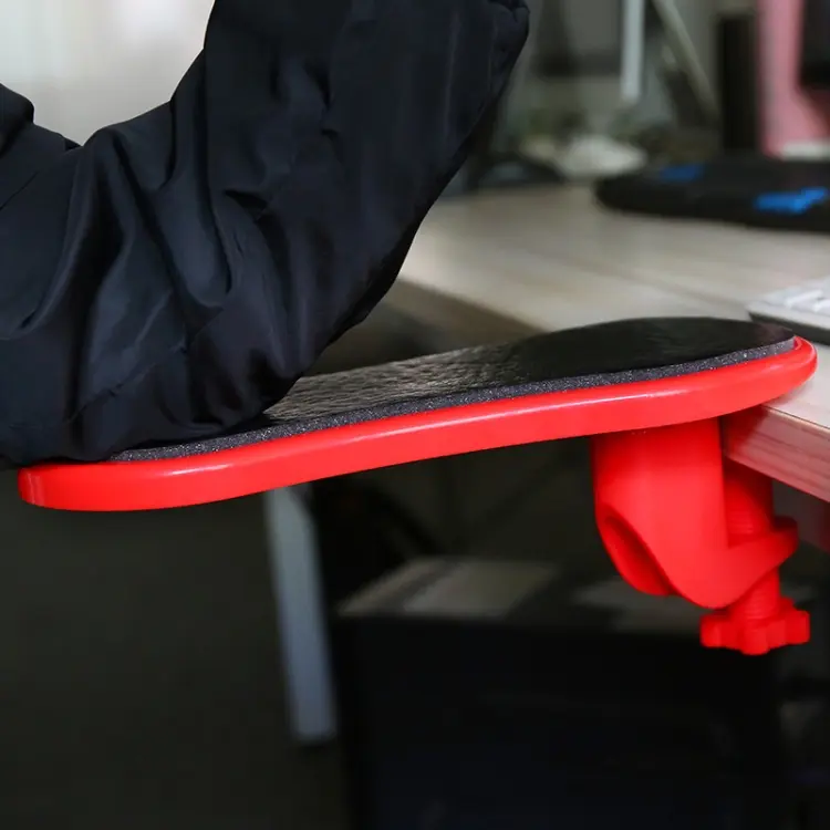 180 Degree Rotating Computer Table Hand Support Wrist Support Mouse Pad PU+Memory Cotton Model (Red)