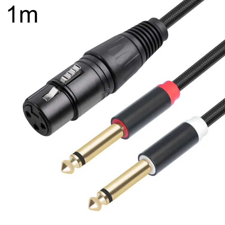 2020Y63 XLR Female to Dual 6.35mm 1/4 TRS Male Y-type Audio Cable, Length