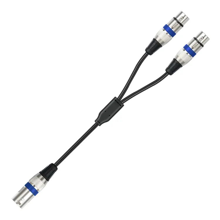 2055YMFF-05 XLR 3pin Male to Dual Female Audio Cable, Length