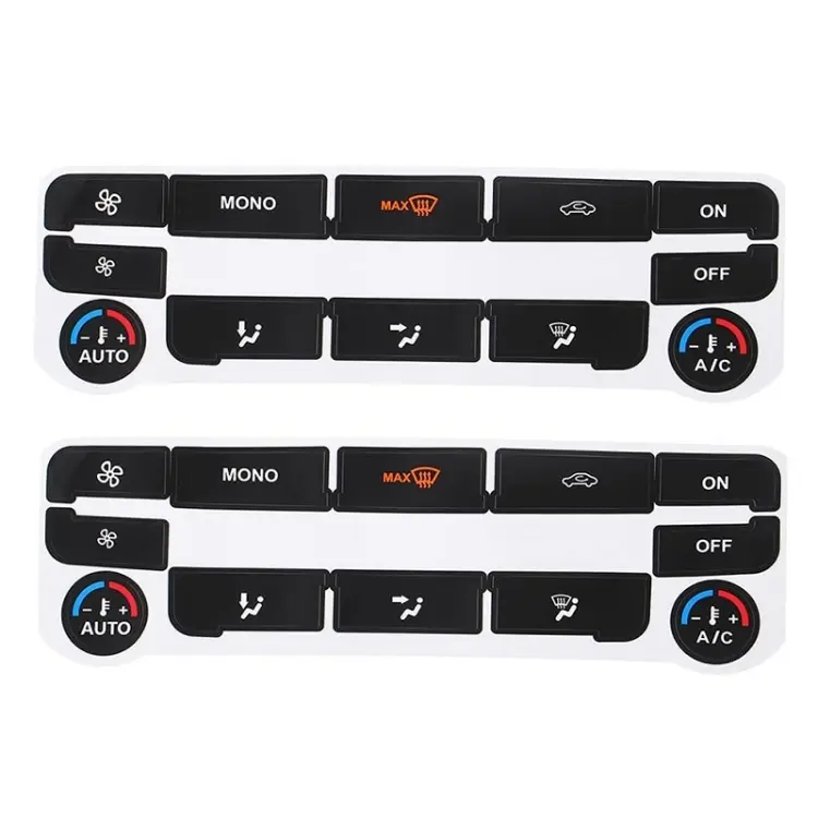 2pcs For Ford S-Max/MONDEO Car Air Conditioning Button Repair Sticker(Black)