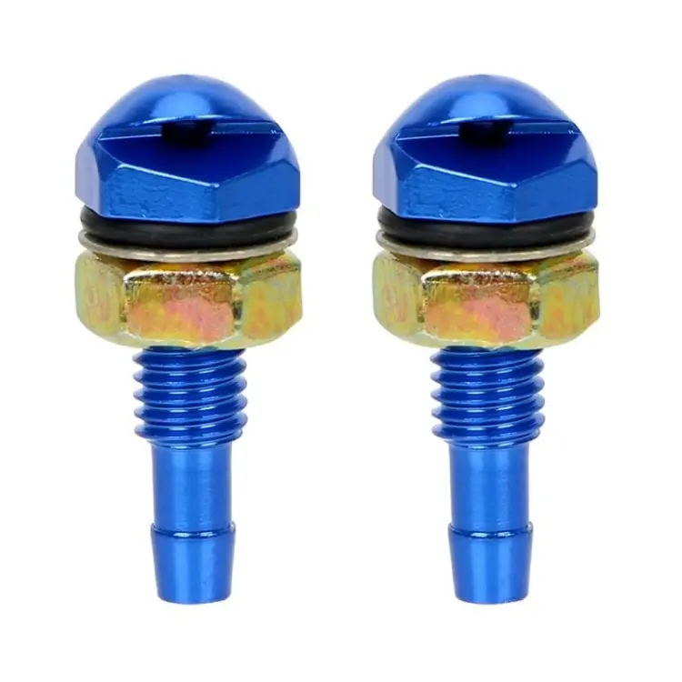 2pcs /Set Automotive Glass Washer Sprayer Aluminum Cap Nozzle(Blue)