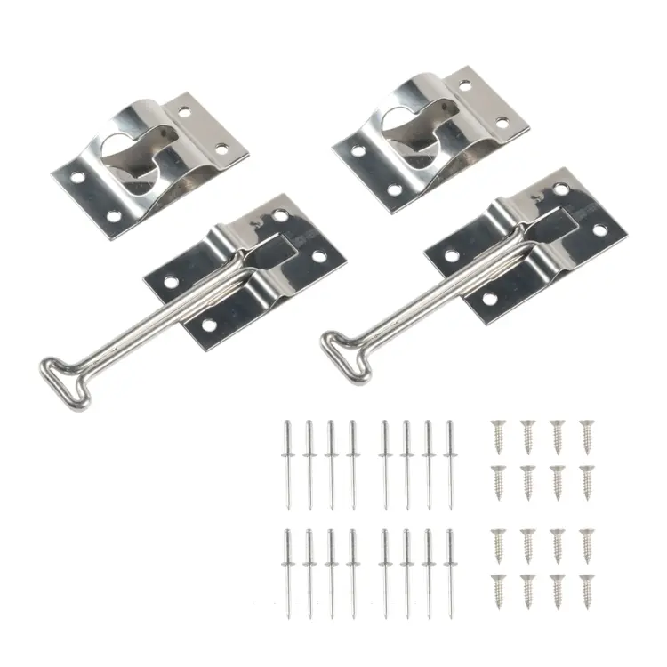2pcs / Set Vans / RVs / Trucks 4 inch Stainless Steel Door Hook with Screws(Silver)