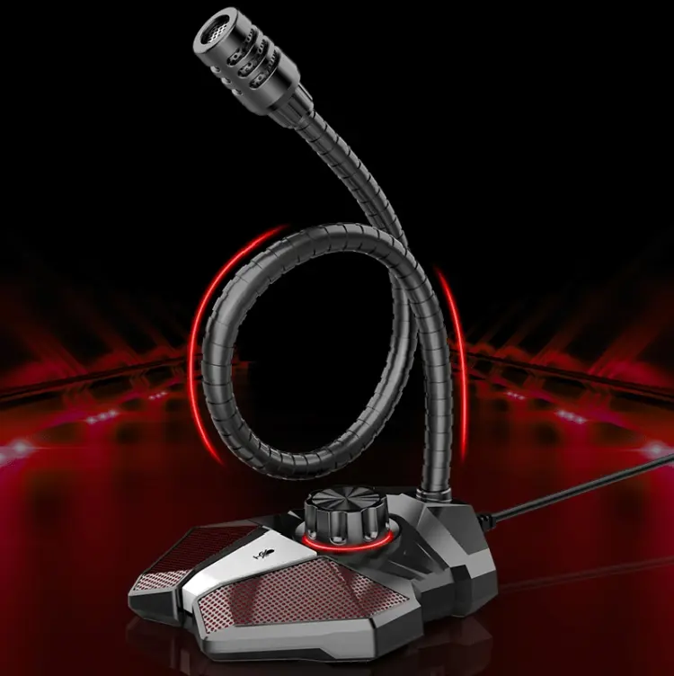 3.5mm JK Omni-directional Pick-up Microphone Built-in Sound Card Flexible Gaming Mic