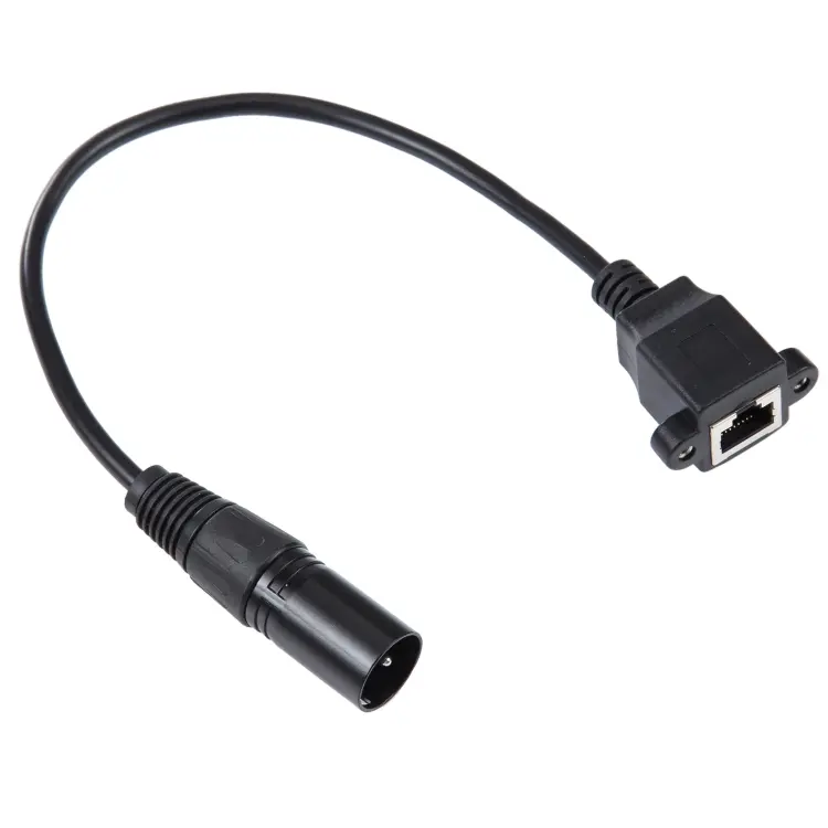 3-pin XLR Male to RJ45 Female Ethernet LAN Network Extension Cable, Cable Length