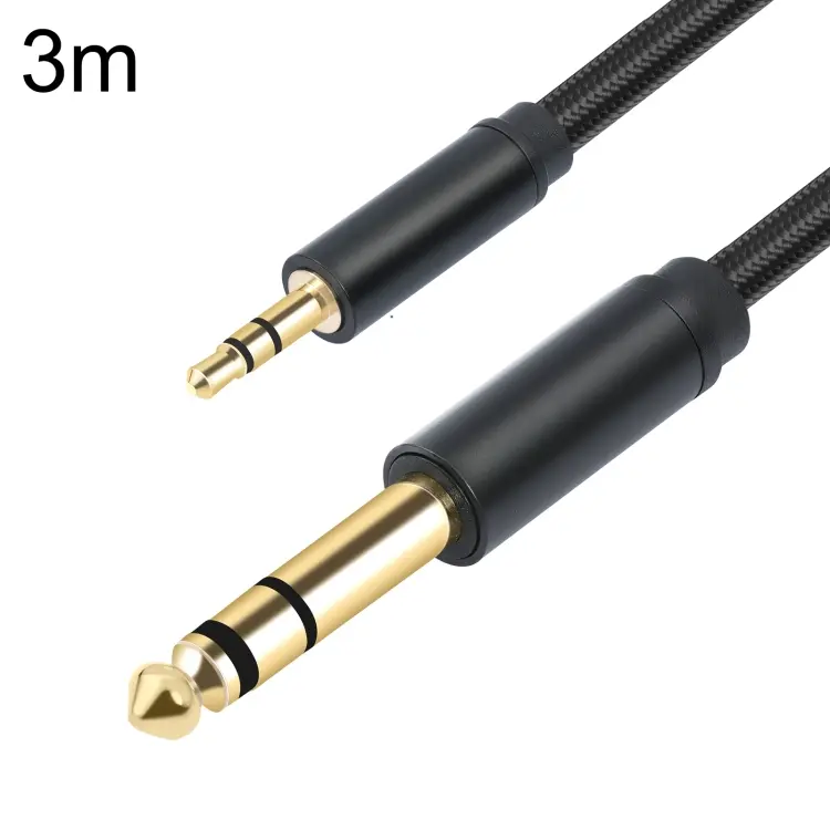 3662-3662BK 3.5mm Male to 6.35mm Male Stereo Amplifier Audio Cable, Length