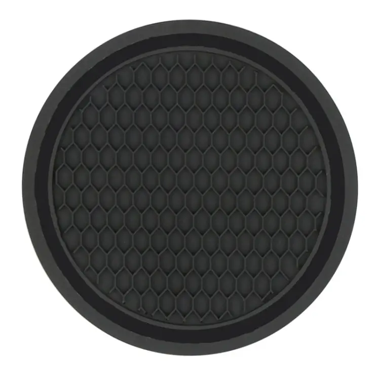 3pcs 7cm Car Diamond-free Water Coaster Interior Anti-slip Mat(Black)