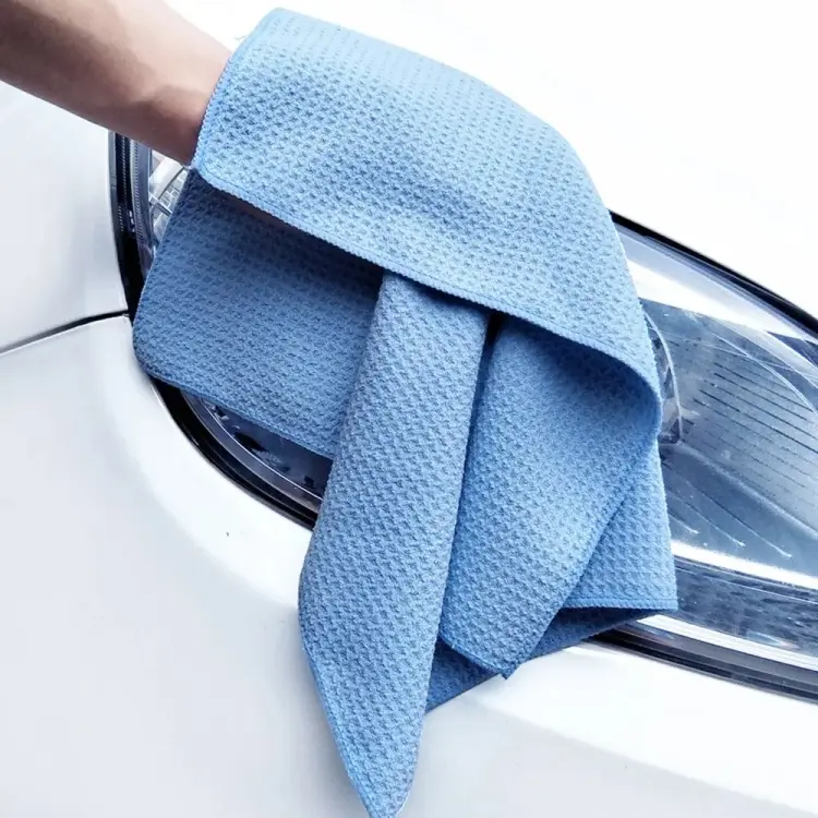 40x40cm Thickened Absorbent Honeycomb Mesh Car Wash Cleaning Towel(Sky Blue)