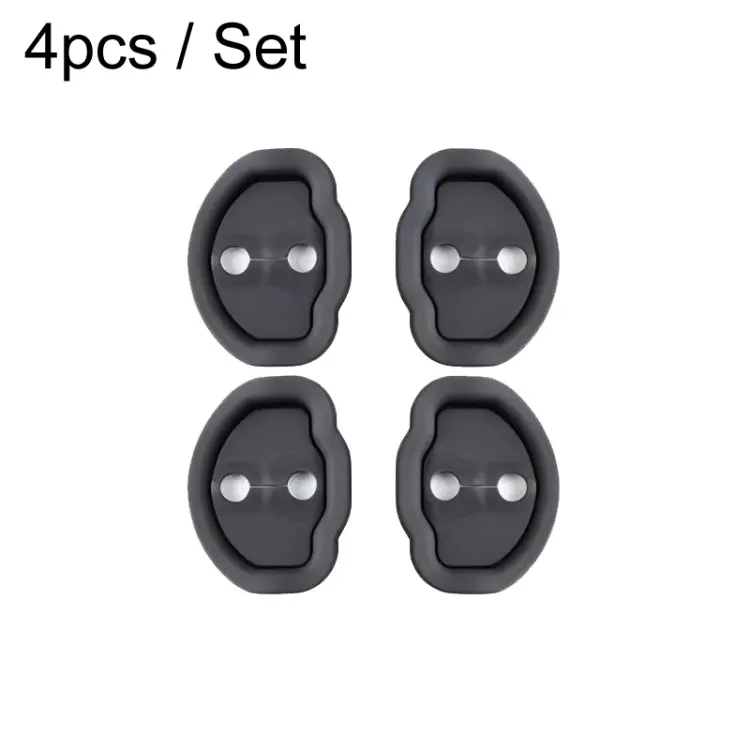 4pcs / Set For Tesla Model 3/Y Door Latch Cover Silent Shock Absorption Locking Clip(Black)
