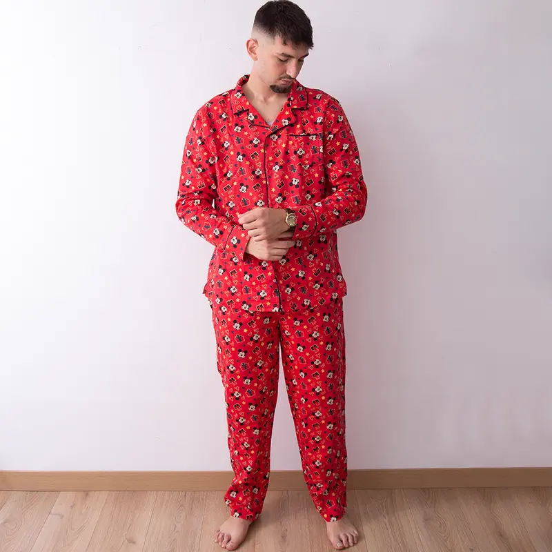 55434-0 - Pigiama uomo Natalizio modello giacca aperto avanti