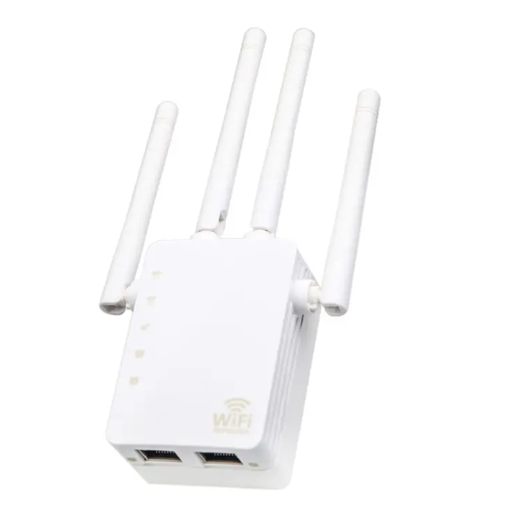 5G/2.4G 1200Mbps WiFi Range Extender WiFi Repeater With 2 Ethernet Ports EU Plug White
