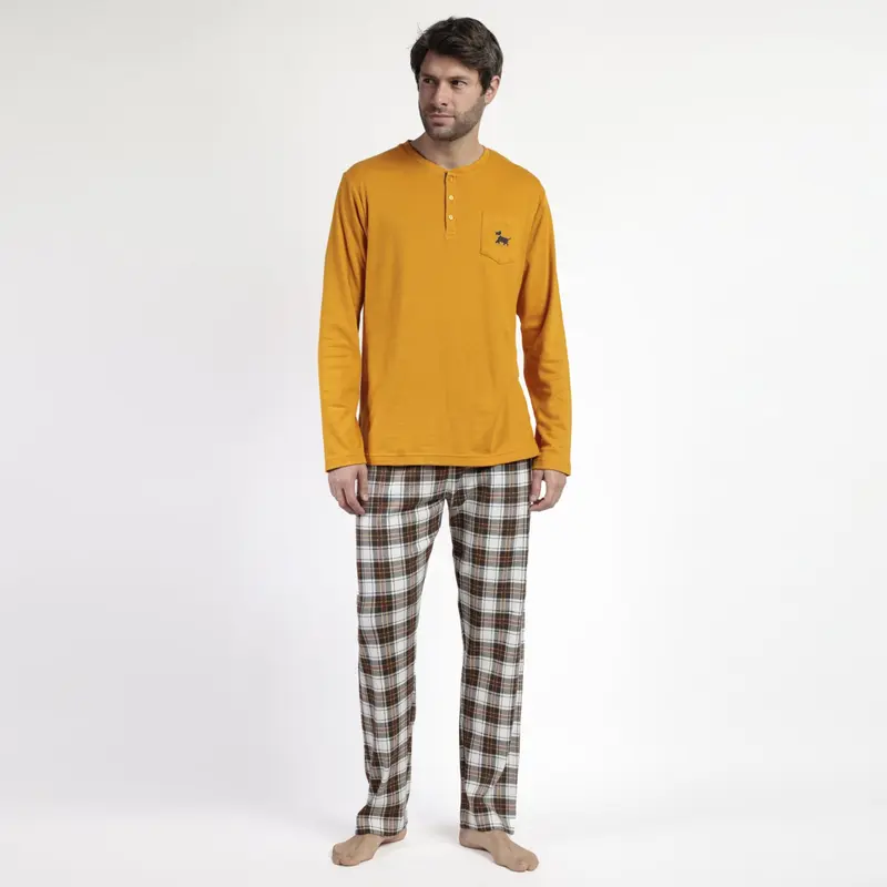 63786-0 - pigiama uomo caldo cotone dog senza polsini