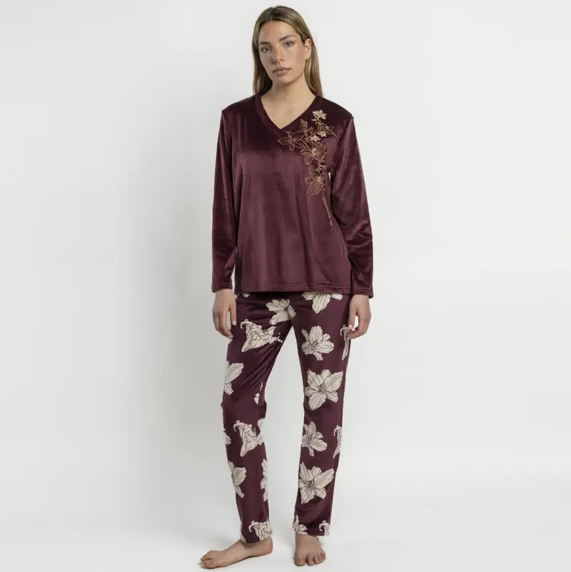 64657-0 - Pigiama a maniche lunghe in ciniglia luxury