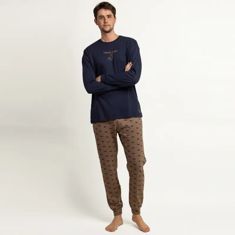 64808-0 - Pigiama caldo cotone girocollo