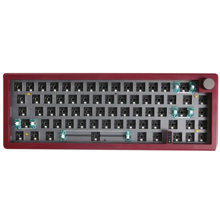 67 Keys Three-mode Customized DIY With Knob Mechanical Keyboard Kit Supports Hot Plug RGB Backlight, Color