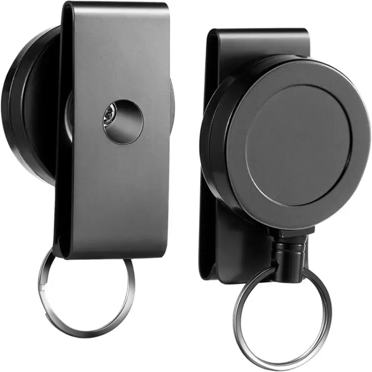 ABS Material 360 Degree Rotatable Heavy Duty Retractable Keychain with Belt Clip