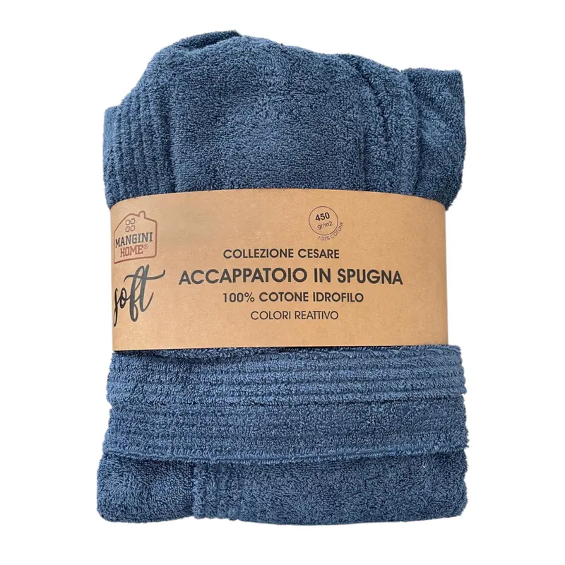 Accappatoio spugna Mangini Home - col. Blu