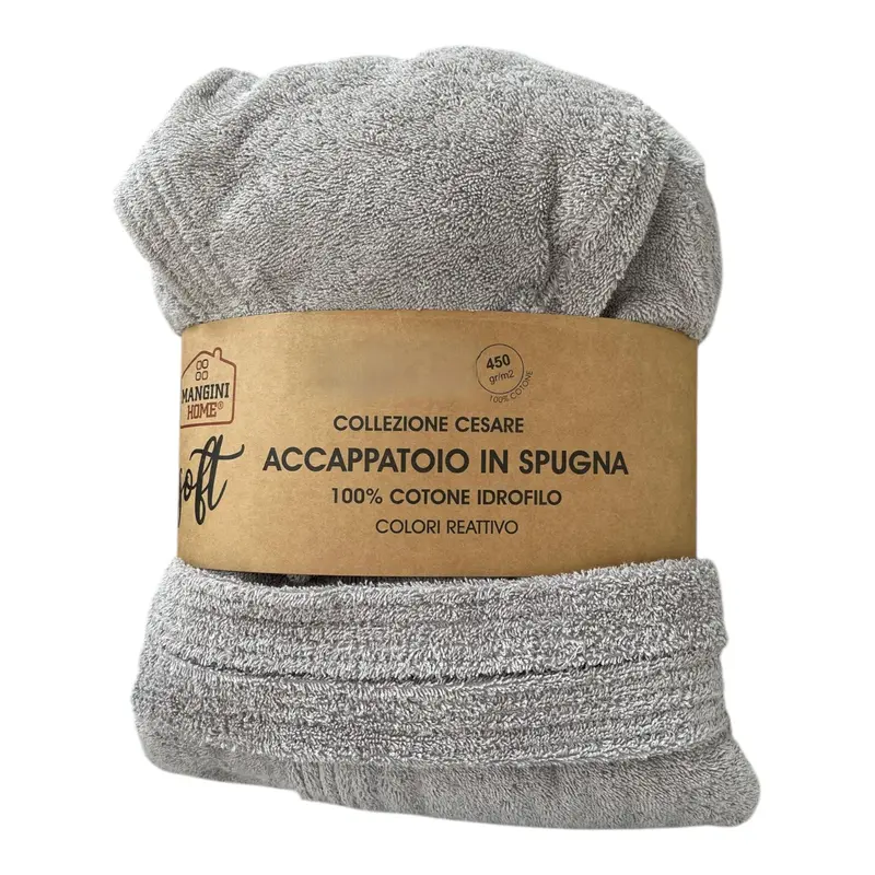 Accappatoio spugna Mangini Home - col. Grigio chiaro