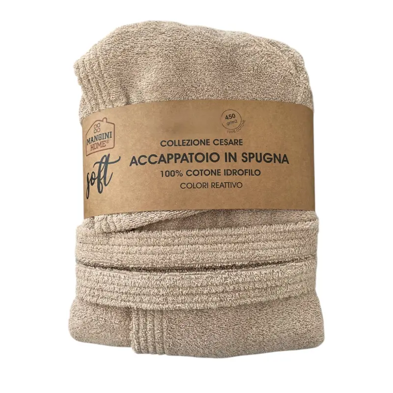 Accappatoio spugna Mangini Home - col. Tortora