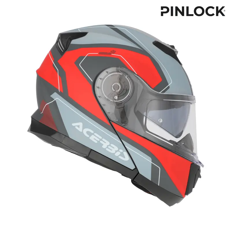 ACERBIS-Casco modulare Serel 2206 Grigio/Rosso M