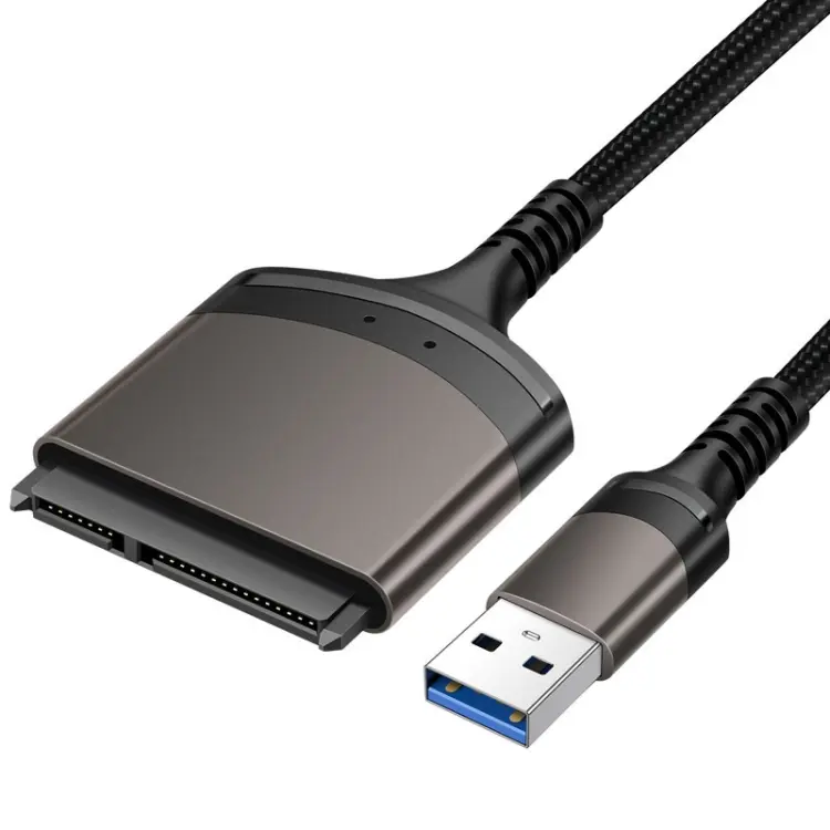 Aluminum Easy Drive Line USB3.0 To SATA Hard Disk Data Cable Supports 2.5 Inch SATA 22P, Length