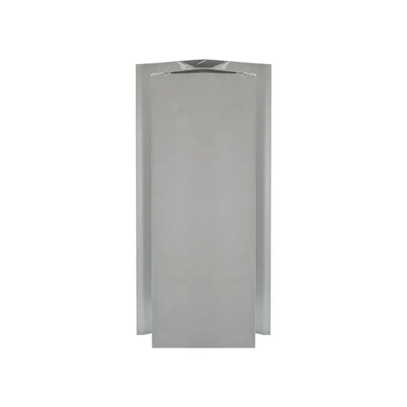 Angolare per zoccolo 90° R12 doppio rivestimento in PVC alluminio satinato H 10 cm.