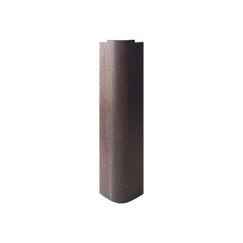 Angolare per zoccolo 90° R12 in noce arte povera H 15 cm.