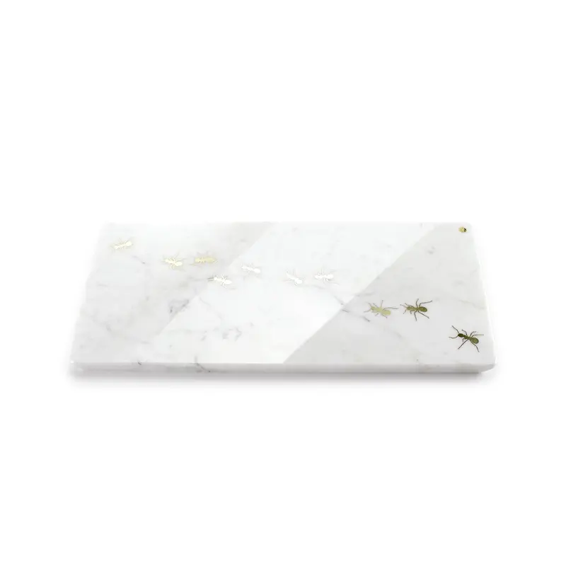 Ants on Carrara - big centerpiece/serving plate in marble
