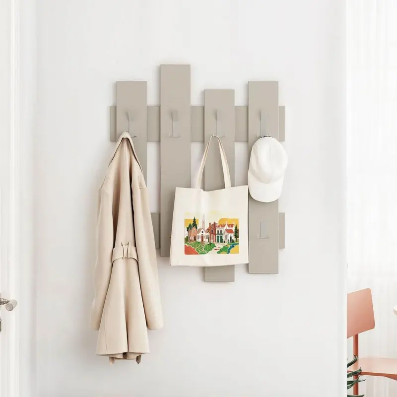 Appendiabiti a muro Wave cashmere 8 ganci