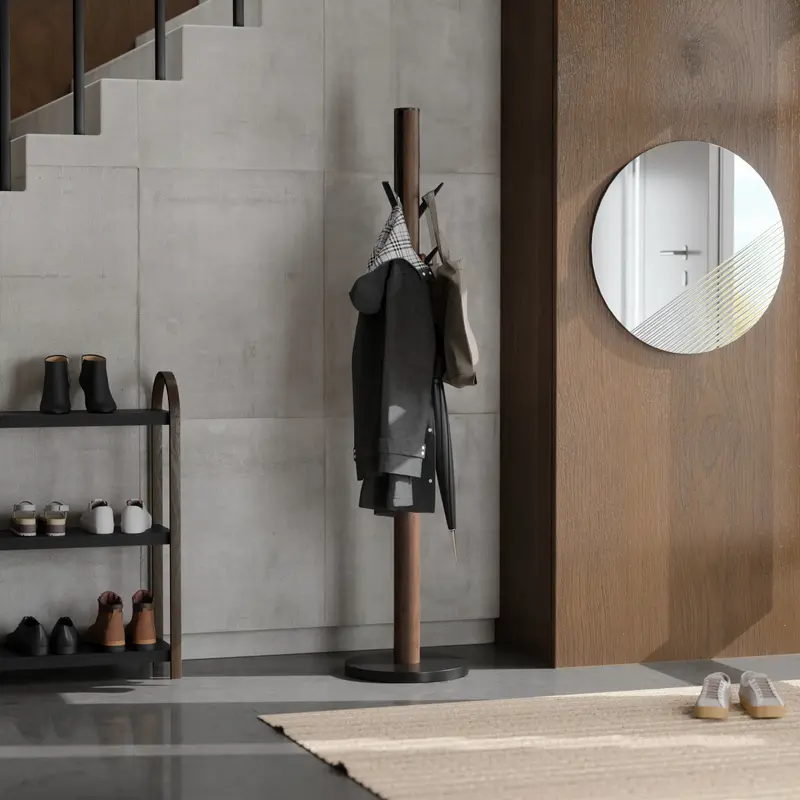Appendiabiti da Terra in Legno Flapper Noce – Umbra