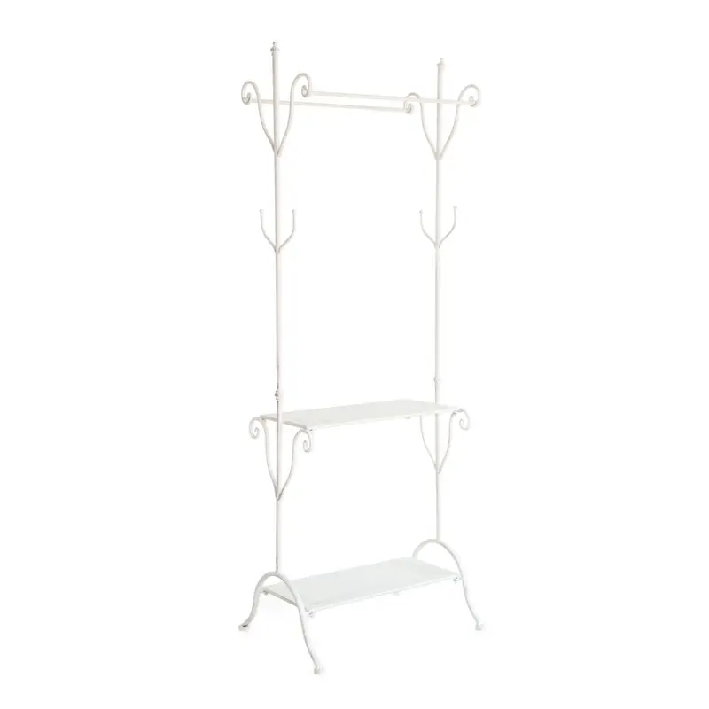 Appendiabiti in metallo bianco 60X30H174