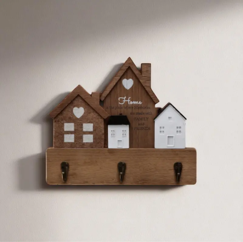 Appendino in MDF con 3 Ganci in Ferro - Assortito 2 Colori