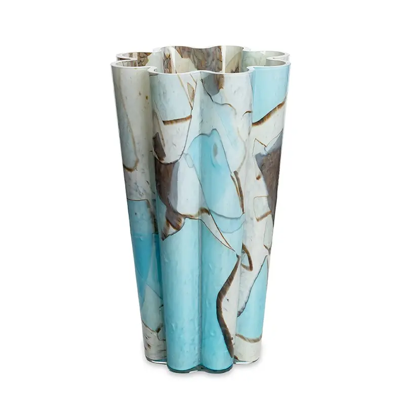 AQUAMARINE FLOWER BUCKET VASE