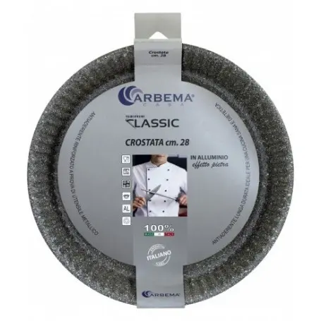 ARBEMA CLASSIC TEGLIA CROSTATA CM.28 ALLUMINIO EFFETTO PIETRA