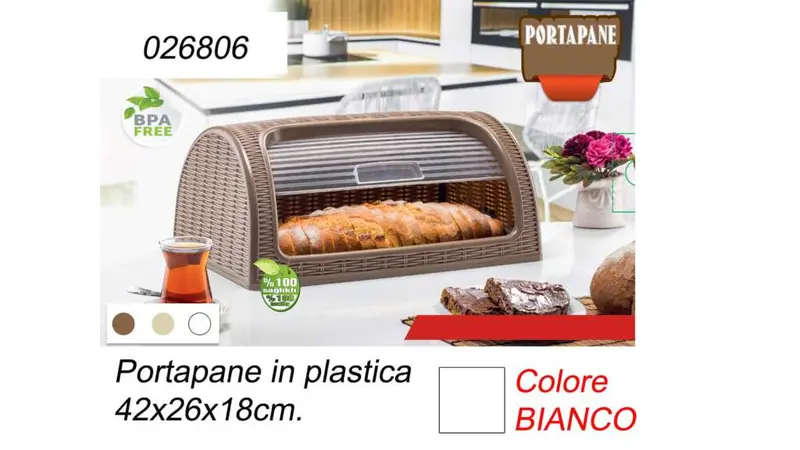 ARBEMA PORTAPANE IN PLASTICA CM.42X26X18 BIANCO