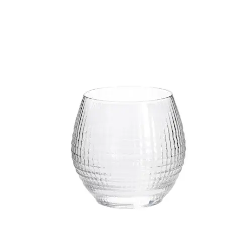 Arc - set 6 Bicchieri disco of in vetro sonoro trasparente cl 38