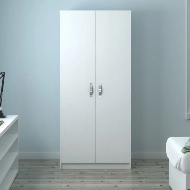 Armadio 247x58x90 due ante bianco frassinato