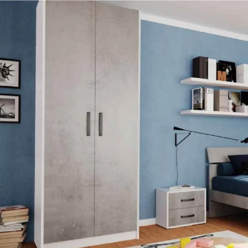 Armadio 247x58x90 due ante cemento