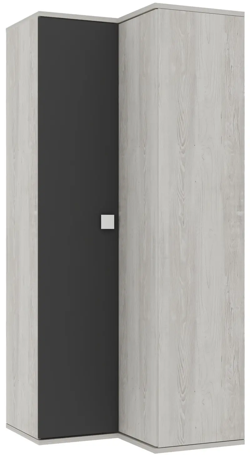 Armadio 98x96x223h angolare bianco consumato antracite