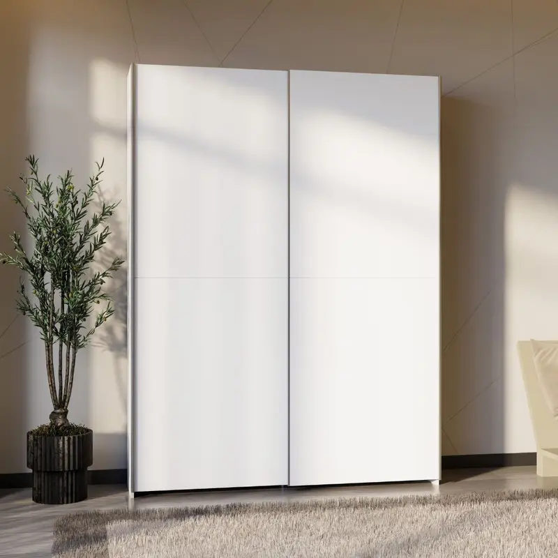 Armadio Nico 2 ante scorrevoli colore bianco 150.1x39.1xH210 cm.