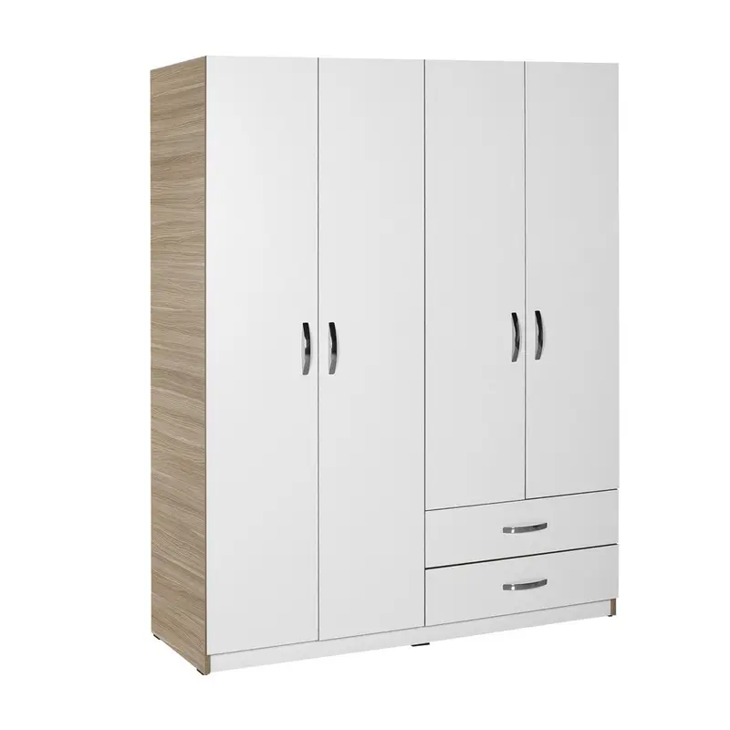 Armadio TPGR422023 bianco 4 ante e 2 cassetti 120x170x40
