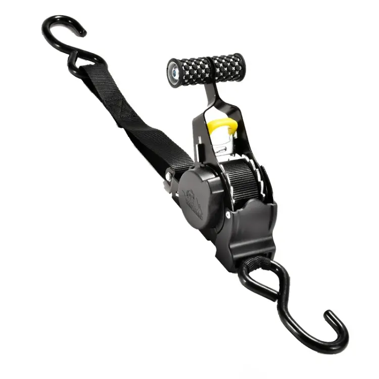 Auto Retract Tensioner Automobile And Motorcycle Cargo Fixing Straps(Black)