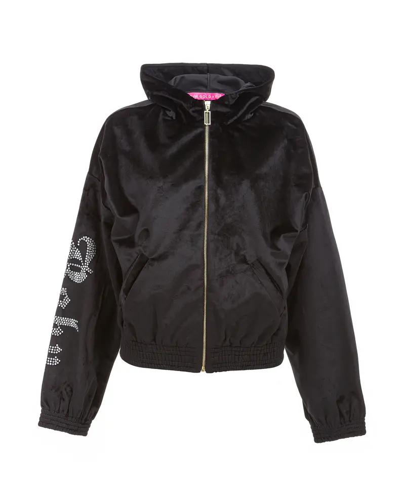 BABY KRYSTAL VELVET JACKET - BLACK