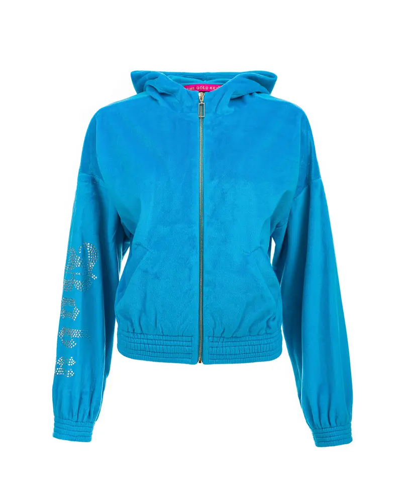 BABY KRYSTAL VELVET TRACKSUIT - BLUE