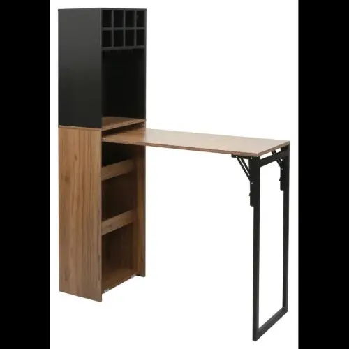 BANCO BAR GRANCRU 122(30)X44X170CM, MARRONE SCURO E NERO