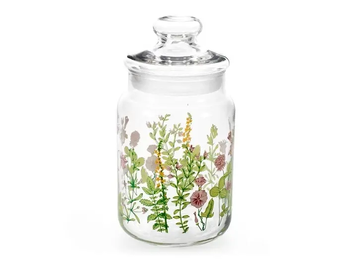 barattolo bloom in vetro decorato cc 800H&H